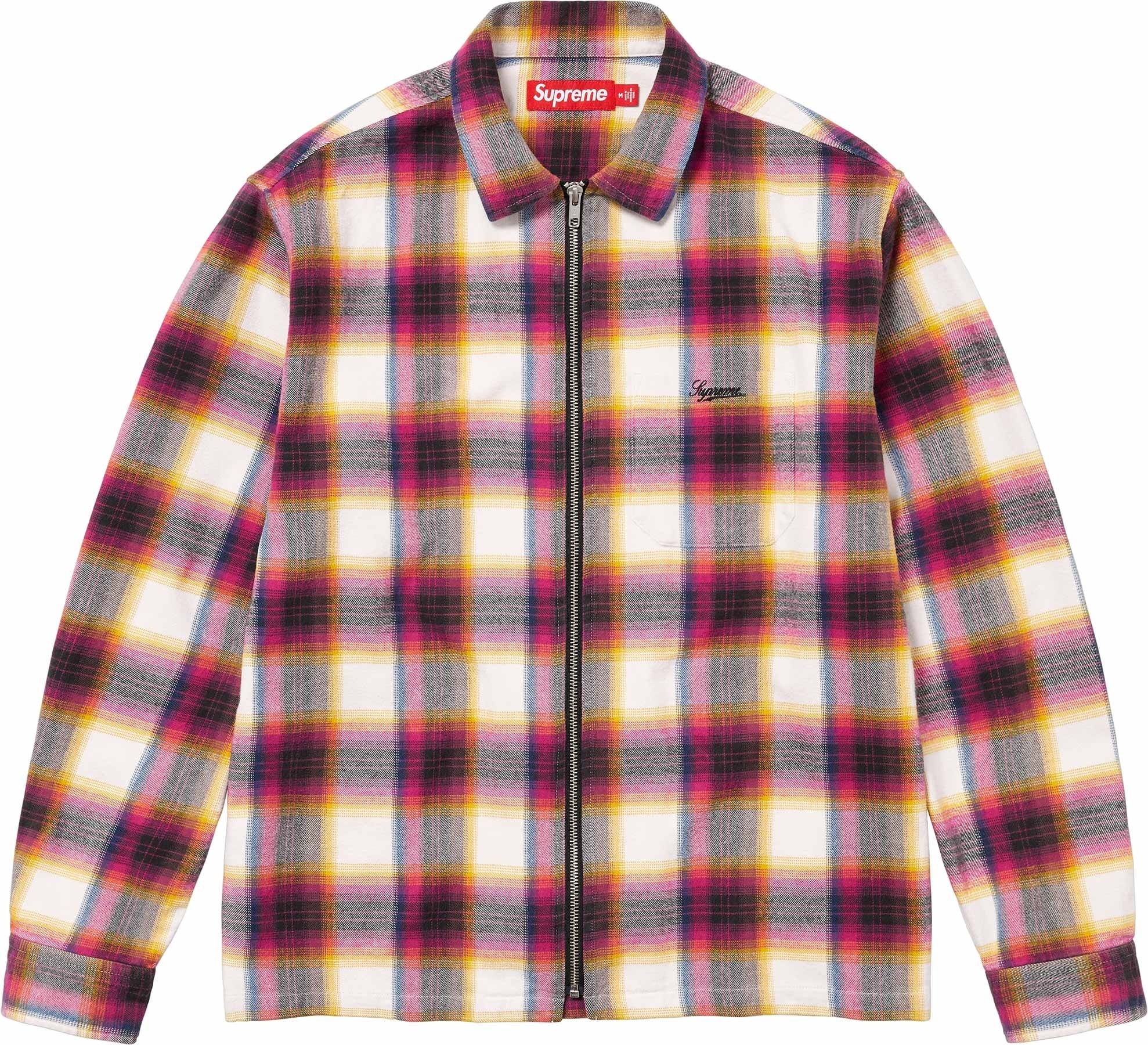 Shadow Plaid Flannel Zip Up Shirt view 2